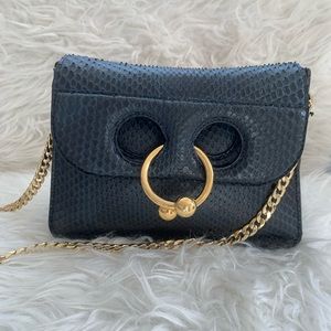 JW Anderson Python Mini Pierce crossbody clutch